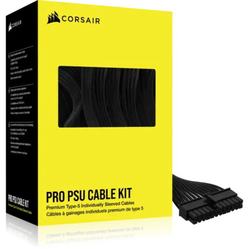 ערכת כבלים פרימיום PSU Type‑5 Pro Kit בצבע שחור מבית CORSAIR