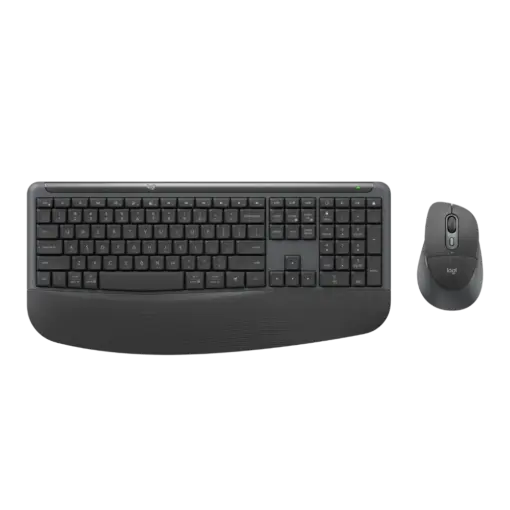 מקלדת ועכבר אלחוטיים דגם Signature Comfort Plus MK880 בצבע אפור כהה מבית Logitech