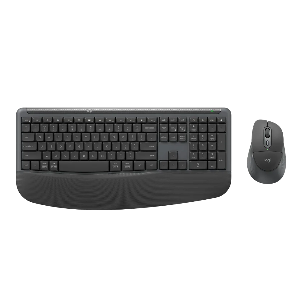 מקלדת ועכבר אלחוטיים דגם Signature Comfort Plus MK880 בצבע אפור כהה מבית Logitech
