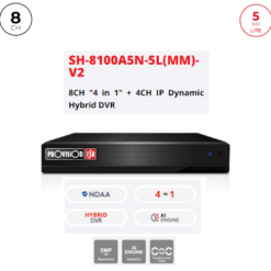 מכשיר הקלטה DVR SH-8100A5N-5L V2 8CH+4CH IP AUDIO IN OUT 2TB