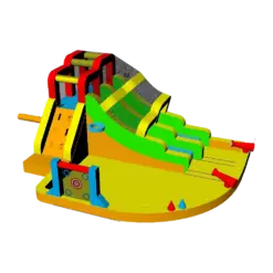 Alternative view of מתקן מתנפח לגינה MIRAJUMP – דגם MJ70 עולם המגלשות – מגלשה ואזור קפיצה – מפוח 550W