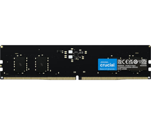 זכרון לנייח Crucial 64GB DDR5 5600Mhz C46 UDIMM Desktop Memory