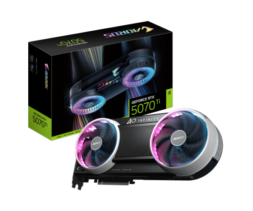 כרטיס AORUS GeForce RTX 5070 Ti INFINITY 16G WINDFORCE HYPERBURST