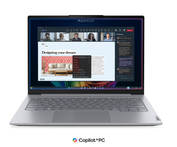 מחשב נייד Lenovo ThinkBook 14x – מסך 14 אינץ' WUXGA בגימור מט – מעבד Intel Core Ultra 7 256V – זיכרון 16GB – אחסון 512GB SSD NVMe – Windows 11 Pro