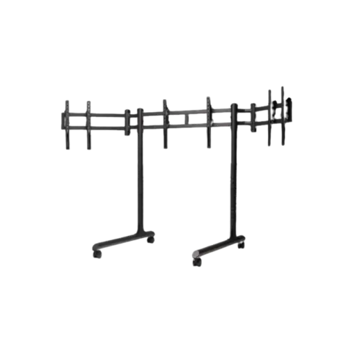 מעמד מסכים עצמאי לשלושה מסכים עד 43 אינץ' דגם Round Tube Freestanding Triple Monitor Stand מבית Next Level Racing