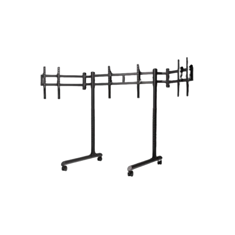 מעמד מסכים עצמאי לשלושה מסכים עד 43 אינץ' דגם Round Tube Freestanding Triple Monitor Stand מבית Next Level Racing