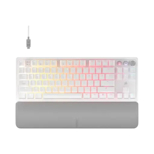 מקלדת גיימינג דגם K70 Pro TKL Hall Effect בצבע לבן מבית Corsair