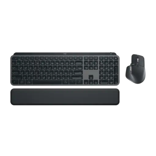 סט מקלדת ועכבר אלחוטיים דגם MX Keys S Combo בצבע אפור כהה מבית Logitech