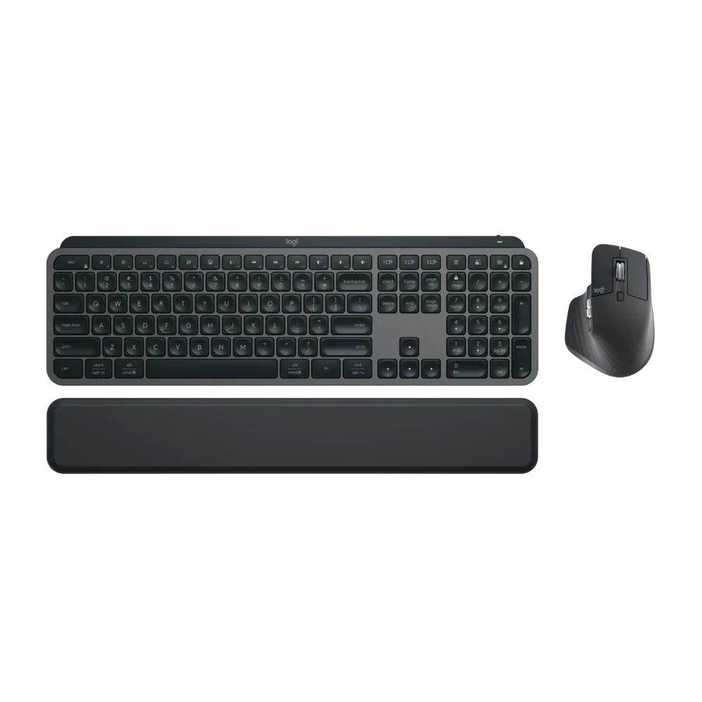 סט מקלדת ועכבר אלחוטיים דגם MX Keys S Combo בצבע אפור כהה מבית Logitech