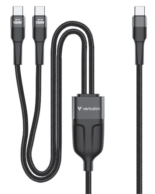 Verbatim Sync & Charge USB-C to Dual USB-C Cable