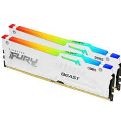 זכרון לנייח לבן Kingston Fury Beast RGB 32GB 2X16 DDR5 6000Mhz C3
