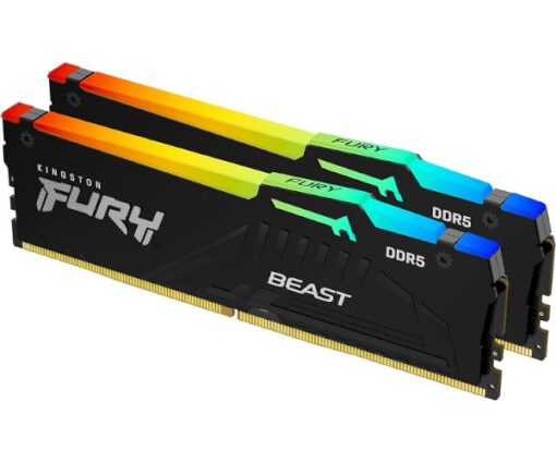 זכרון לנייח Kingston Fury Beast RGB 32GB 2X16 DDR5 6800Mhz C34