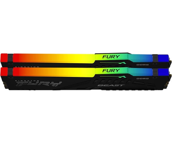 זכרון לנייח Kingston Fury Beast RGB 32GB 2X16 DDR5 6800Mhz C34