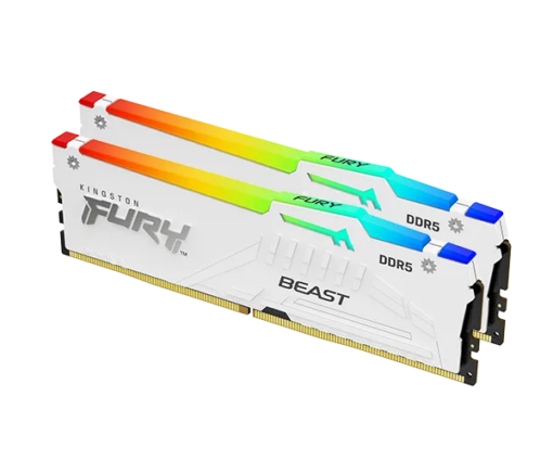ז. לבן לנייח Kingston Fury Beast RGB 32GB 2X16 DDR5 6800Mhz C34