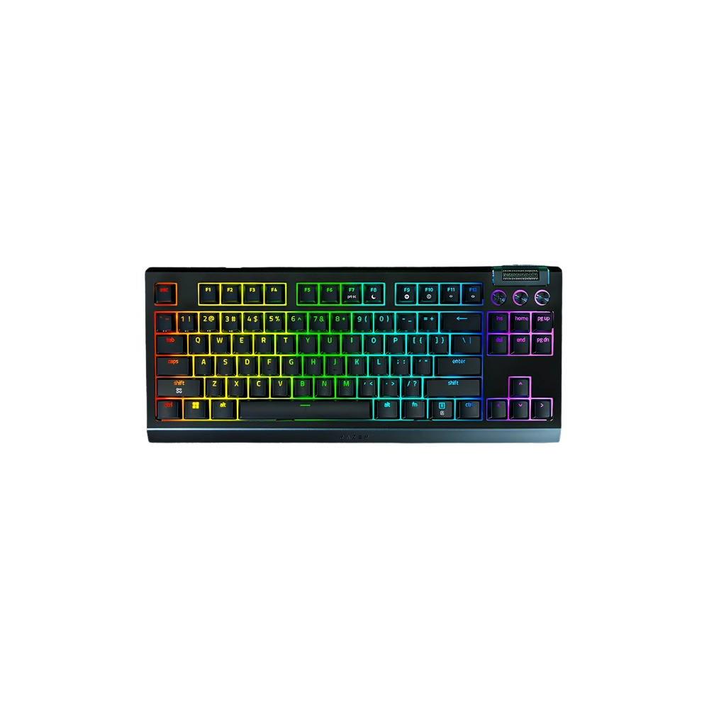 מקלדת גיימינג מכנית אלחוטית דגם BlackWidow V4 Tenkeyless HyperSpeed מבית Razer