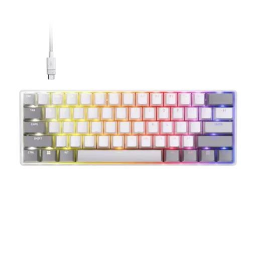 מקלדת גיימינג חוטית דגם CLIPPER PRO MINI 60 Hall Effect בצבע לבן מבית Corsair