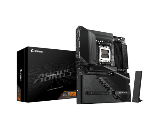 לוח אם עם מחברי חשמל מאחור Gigabyte B850 A STEALTH AM5 DDR5 WIFI7