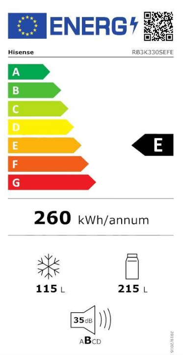 מקרר מקפיא תחתון Pure Fit HISENSE דגם RB3K330SEFE – תמונה 8